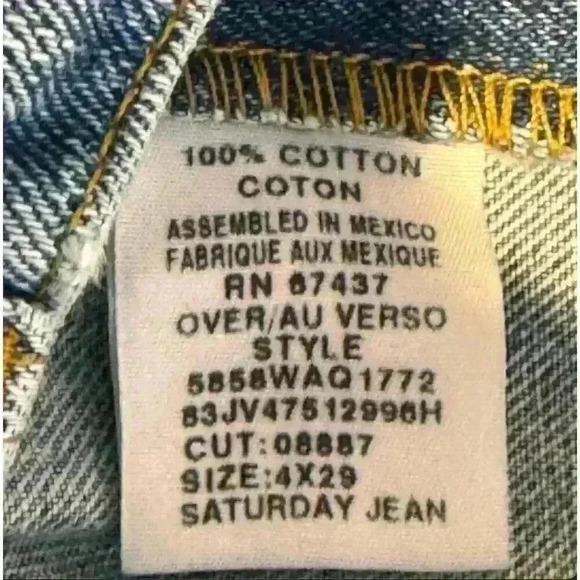 Vintage Polo Jeans Co. Men's Straight Jeans Blue Light Wash Size 4X29 - Picture 4 of 7